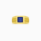 Golden Zircon Signet Ring