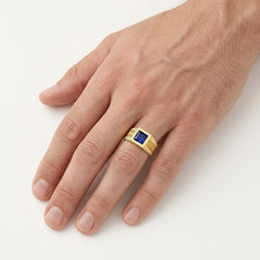 Golden Zircon Signet Ring