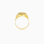 Vintage Two-Tone Gold Signet Ring With Cubic Zirconia