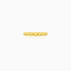 Yellow Gold Beaded Band Ring