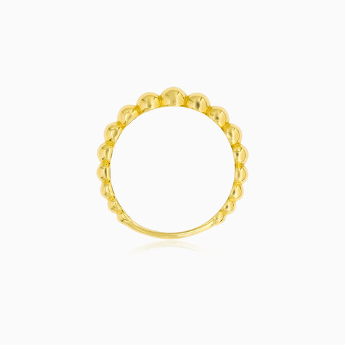 Yellow Gold Beaded Band Ring
