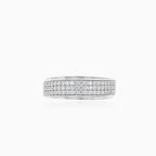 Dicker Weißgoldring mit Cubic Zirkonia