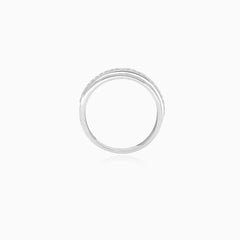 Dicker Weißgoldring mit Cubic Zirkonia