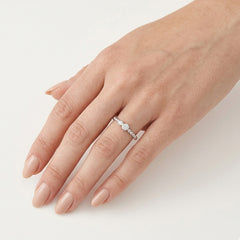 Minimalist White Gold Zircon Ring
