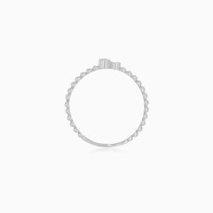 Minimalist White Gold Zircon Ring