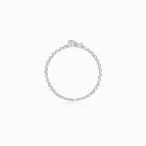 Minimalist White Gold Zircon Ring