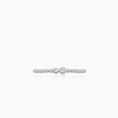 Minimalist White Gold Zircon Ring
