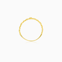 Minimalist Yellow Gold Zirconia Ring