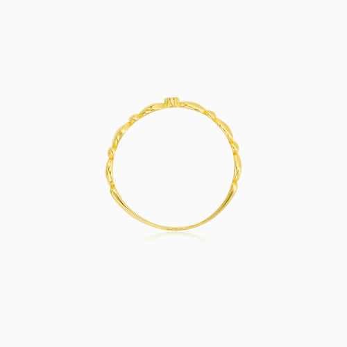Minimalist Yellow Gold Zirconia Ring