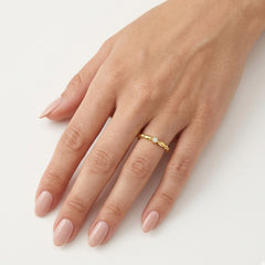 Minimalist Yellow Gold Zirconia Ring