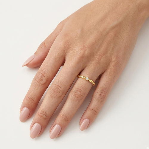 Minimalist Yellow Gold Zirconia Ring