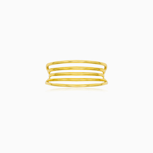 Minimalist Yellow Gold Multi-Band Ring