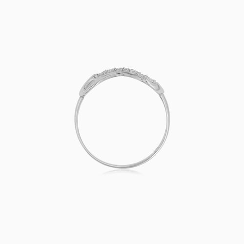 White Gold Infinity Zircon Ring