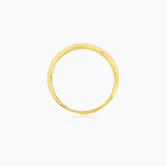 Faceted Yellow Gold Classic Ring