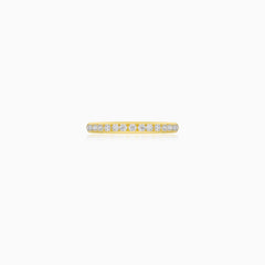 Yellow Gold Pavé Zirconia Band Ring