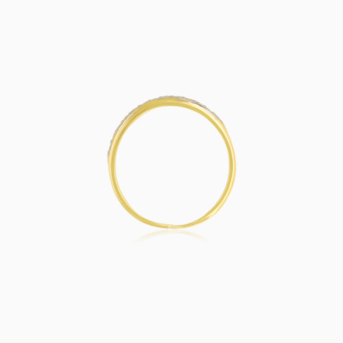 Yellow Gold Pavé Zirconia Band Ring