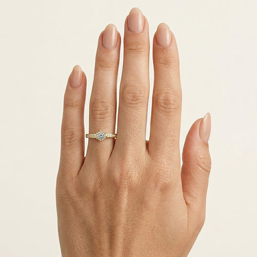 Refined Yellow Gold Zircon Ring