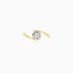 Modern Yellow Gold Zircon Ring