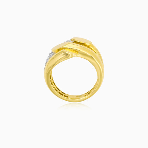 Modern Sculptural Zircon Statement Ring