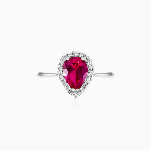 Royal ruby and cubic zirconia women ring