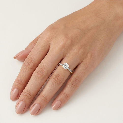 Yellow Gold Solitaire Zircon Ring