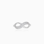 Weißgold Unendlichkeitsring mit Zirkonia