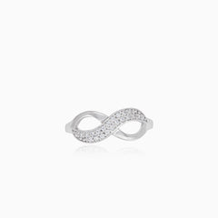 Weißgold Unendlichkeitsring mit Zirkonia