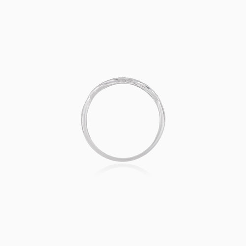 Weißgold Unendlichkeitsring mit Zirkonia
