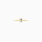 Minimalist Yellow Gold Baguette Zircon Ring