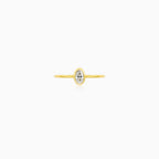 Oval Bezel Yellow Gold Zircon Ring