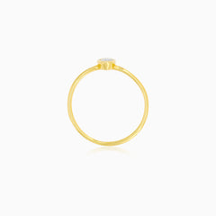 Oval Bezel Yellow Gold Zircon Ring