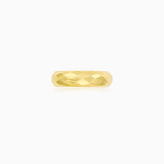 Faceted Yellow Gold Band Ring