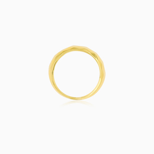 Faceted Yellow Gold Band Ring