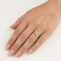 Infinity Yellow Gold Zirconia Ring