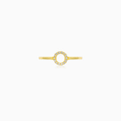 Golden Circle Zirconia Ring