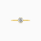 Yellow Gold Solitaire Zircon Ring