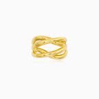 Interwoven Yellow Gold Statement Ring