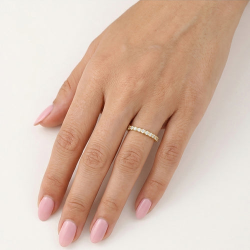 Yellow Gold Eternity Zirconia Ring
