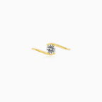 Yellow Gold Wave Zircon Ring