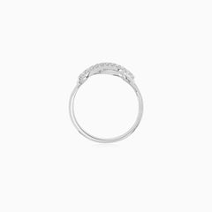 White Gold Infinity Ring With Cubic Zirconia