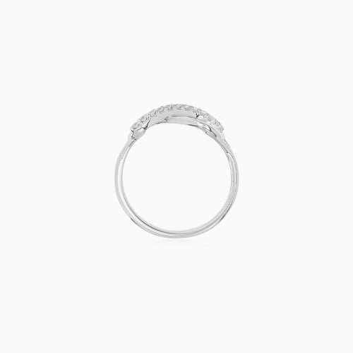 White Gold Infinity Ring With Cubic Zirconia
