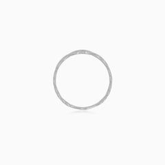 White Gold Open Heart Band Ring
