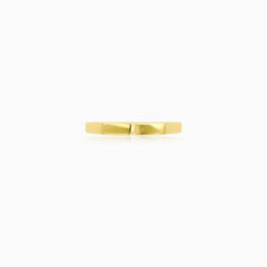 Refined Faceted Yellow Gold Band Ring