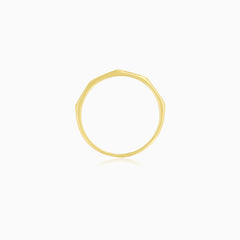 Refined Faceted Yellow Gold Band Ring