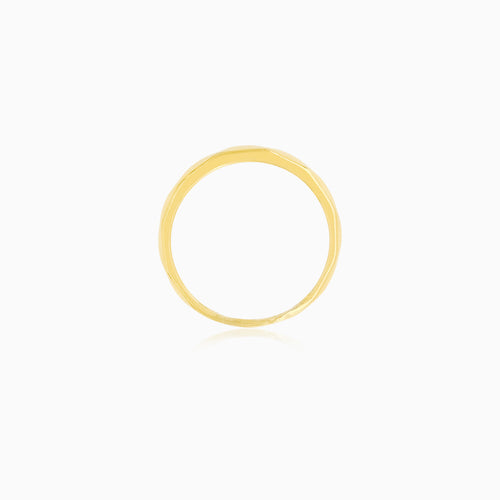 Refined Faceted Yellow Gold Ring