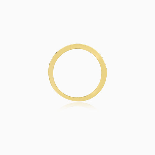 Yellow Gold Black Onyx Pavé Band
