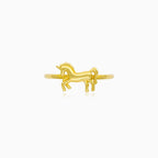 Yellow Gold Horse Motif Ring