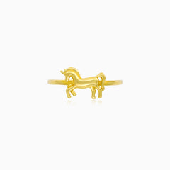 Yellow Gold Horse Motif Ring