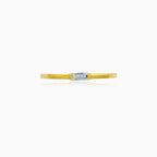 Yellow Gold Baguette Zircon Ring