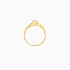 Yellow Gold Oval Cubic Zirconia Ring